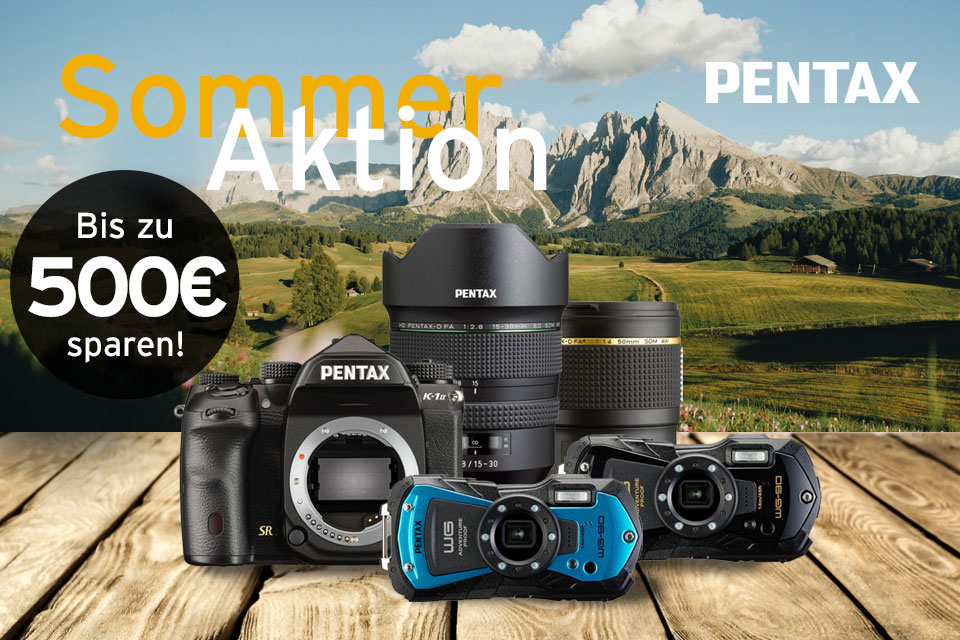 Pentax Sofortrabatt 15% auf Objektive bis zu 500,- € auf Kameras 